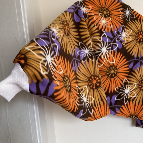 VTG 70s Womens Sweater Fleece Shrug Sz XL Retro Boho Dopamine Dressing Hippie - Picture 10 of 11